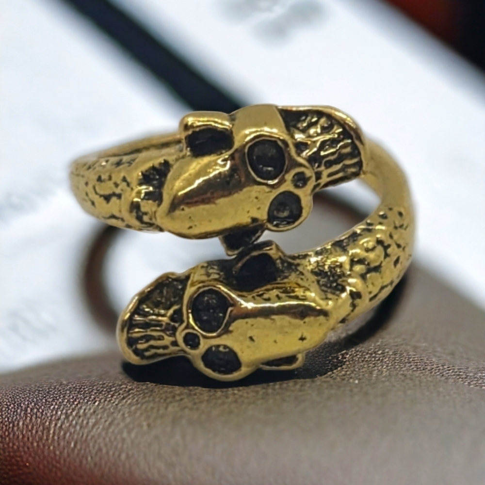 Dual Faces gold tone ring